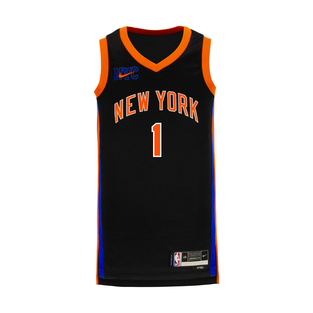 New York Knicks Obi Toppin Black 75th Anniversary City Jersey