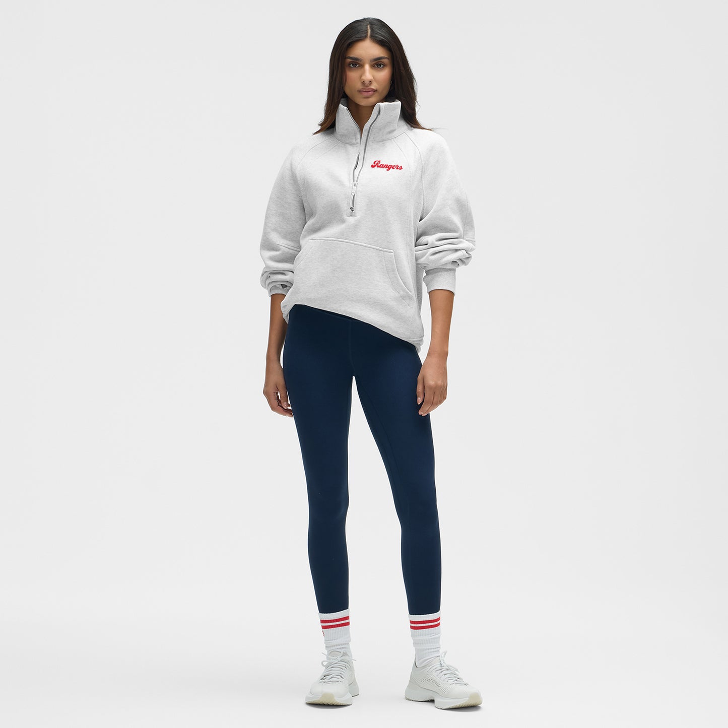 Women's Lululemon Rangers Heather Grey Scuba Oversized Funnel Neck Half Zip