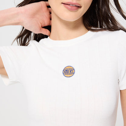 Terez Knicks Logo Sugar Swizzle Pointelle Tee