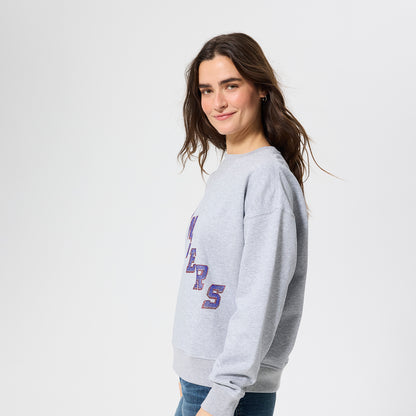 Terez Rangers Wordmark Gem Grey Crewneck