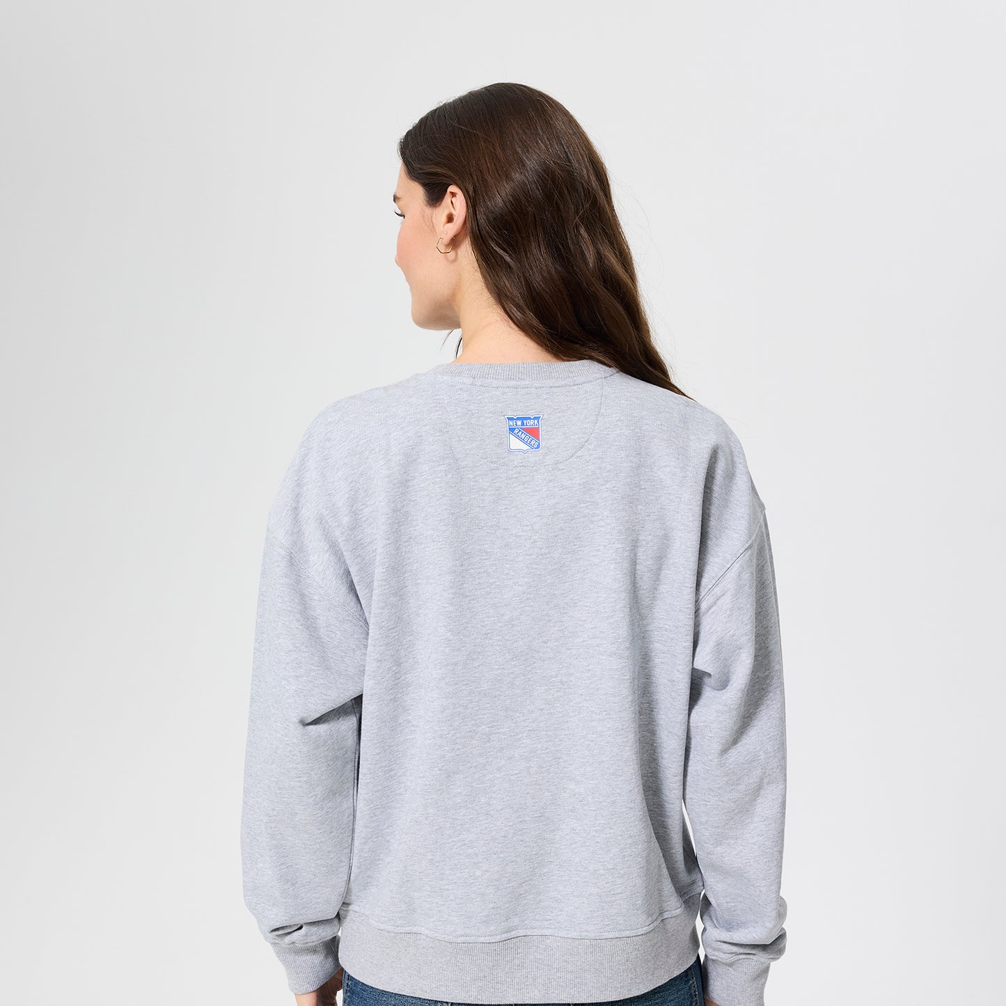 Terez Rangers Wordmark Gem Grey Crewneck