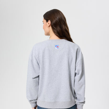 Terez Rangers Wordmark Gem Grey Crewneck