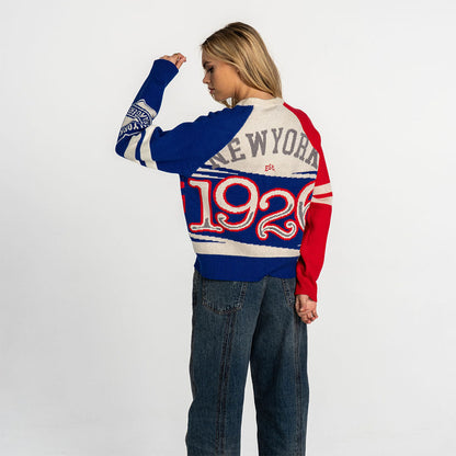 Wild Collective Rangers Raglan Jacquard Cropped Sweater