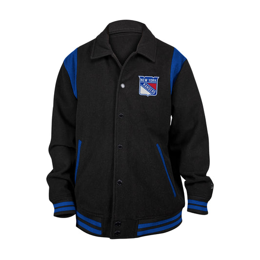 New Era Rangers Black Snapfront Jacket