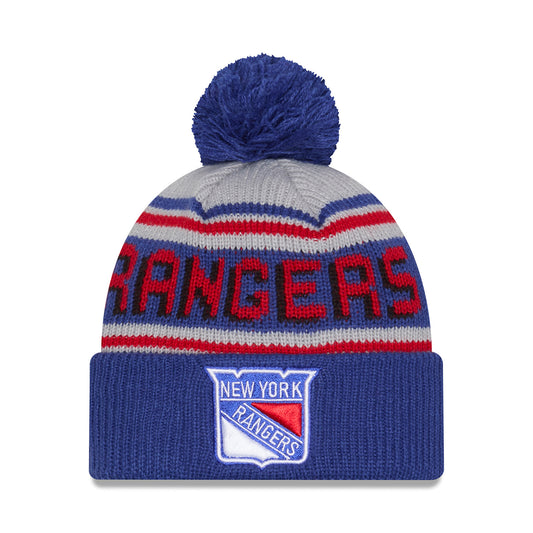 Youth New Era Rangers Wordmark Knit Pom
