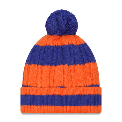 Women's New Era Knicks Braided Royal/Orange Knit Pom