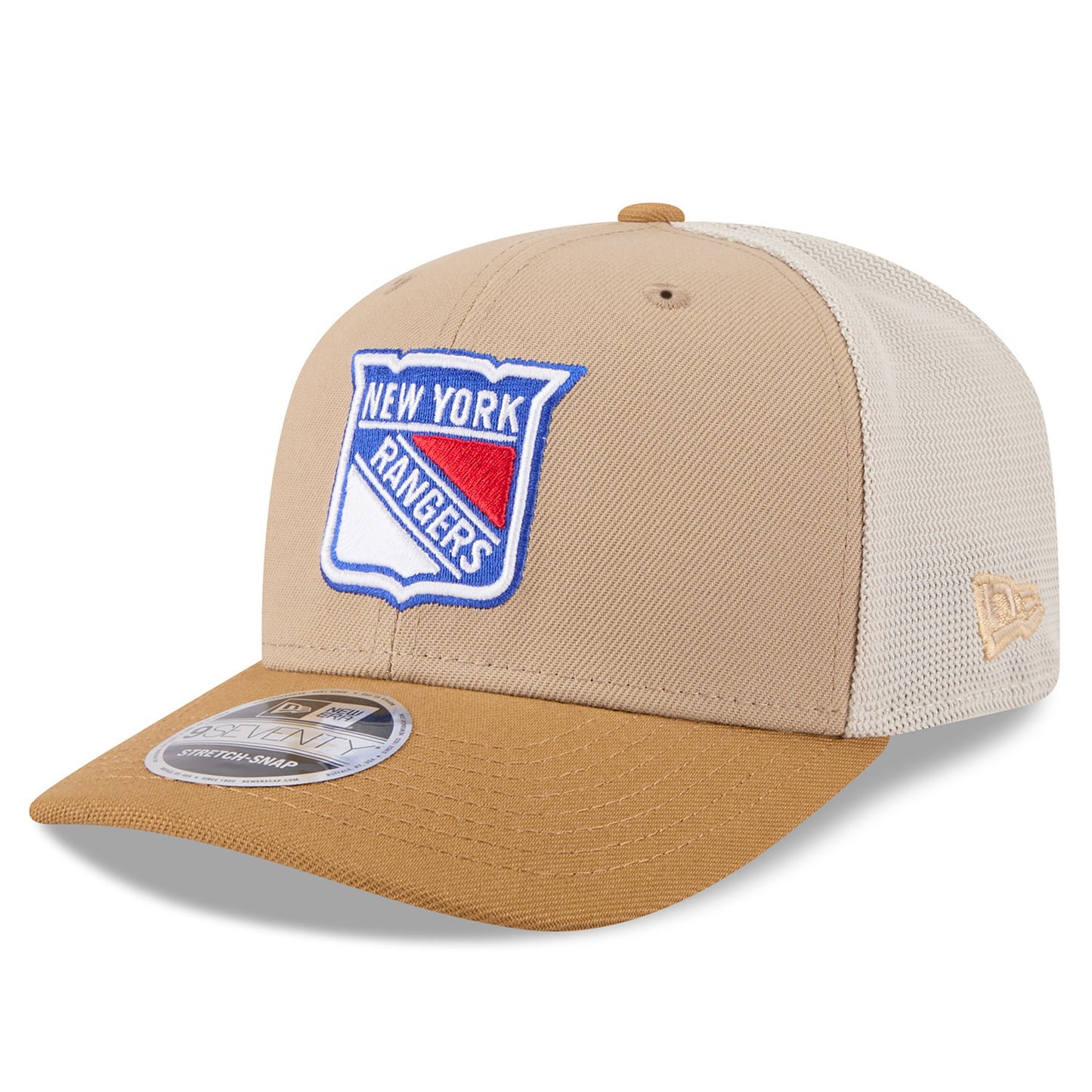 New Era Rangers 2 Tone Trucker 970 Stretch Snapback Stone