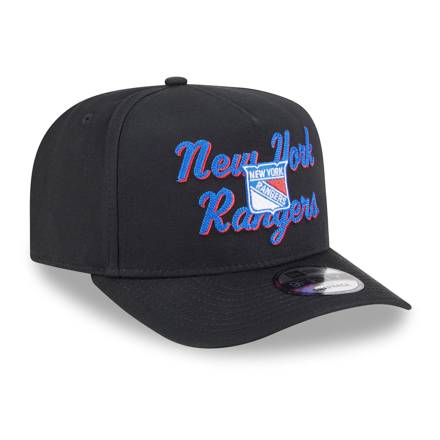 New Era Rangers Chainstitch 950 A Frame Snapback Black