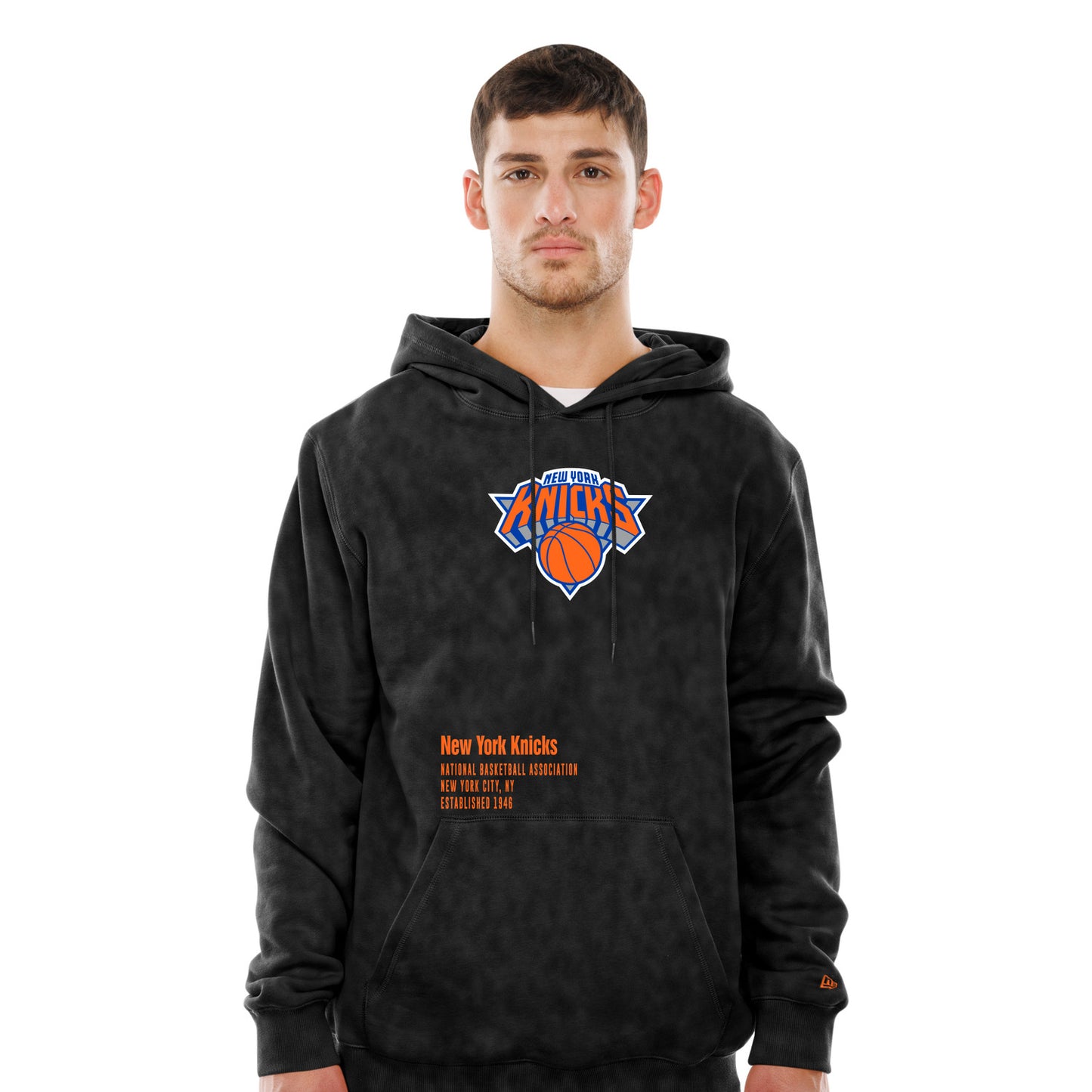 New Era Knicks Sport Night Washed Black Hoodie