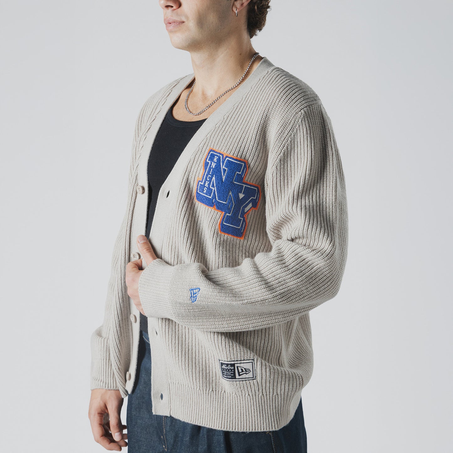 New Era Knicks Stone Cardigan Sweater