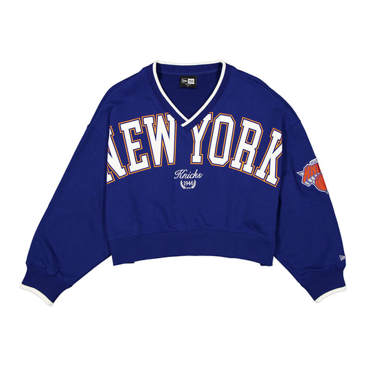 Women's New Era Knicks Royal V-Neck Sweater