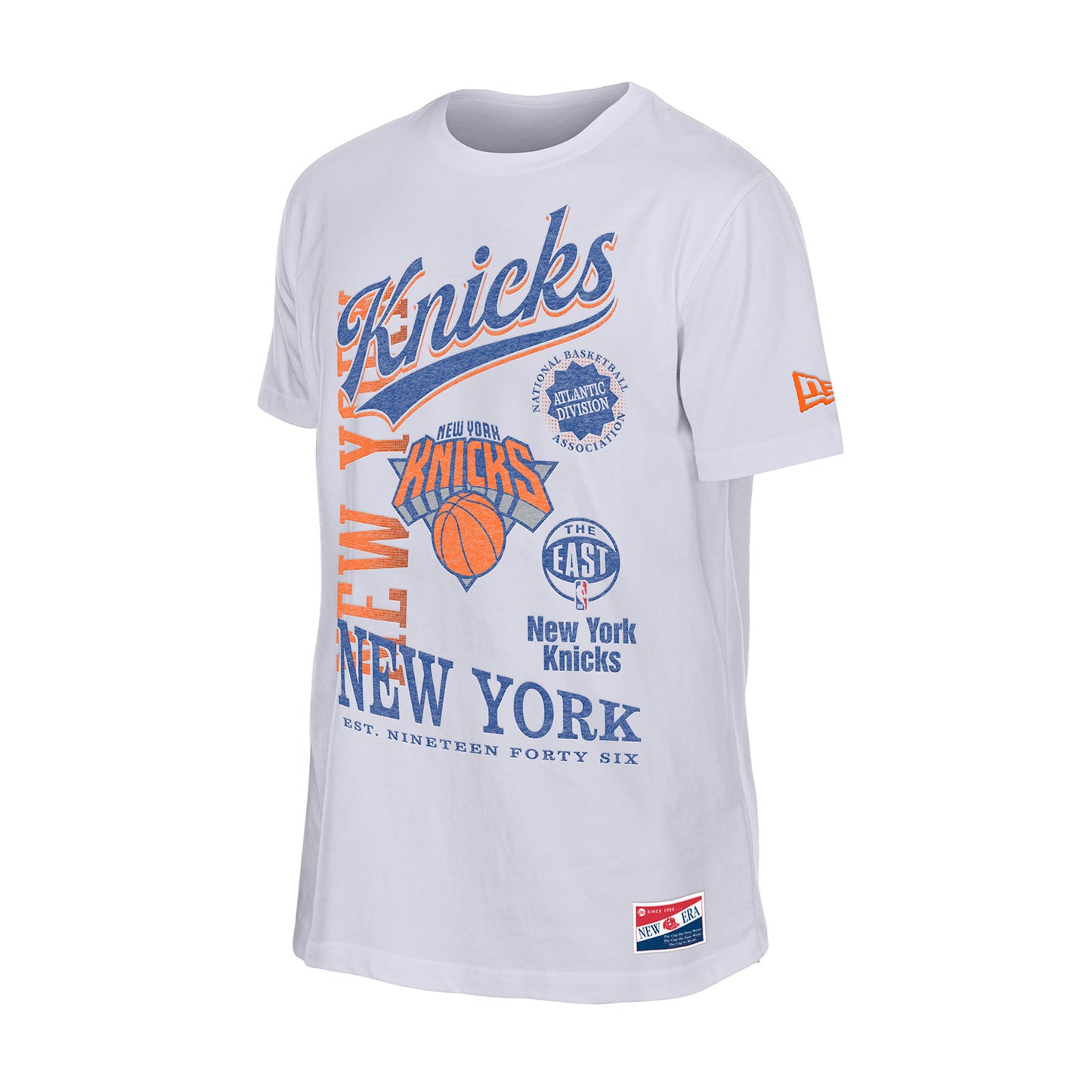 New Era Knicks Throwback Collection Graphic White Tee