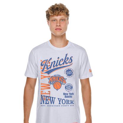 New Era Knicks Throwback Collection Graphic White Tee