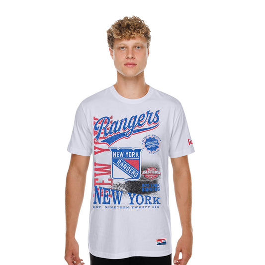 New Era Rangers Throwback Collection Graphic White Tee