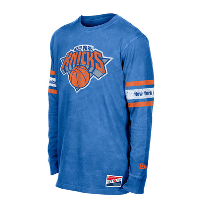 New Era Knicks Throwback Collection Mineral Washed Logo Longsleeve Tee