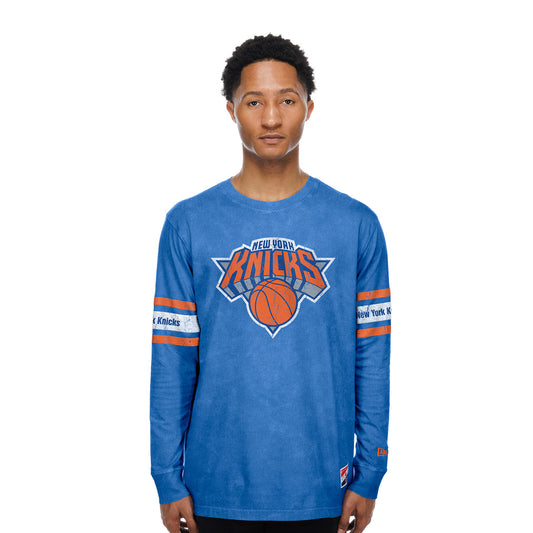 New Era Knicks Throwback Collection Mineral Washed Logo Longsleeve Tee