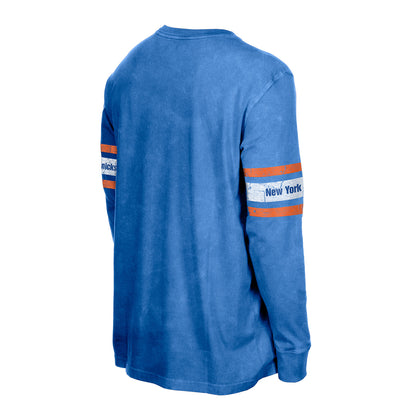 New Era Knicks Throwback Collection Mineral Washed Logo Longsleeve Tee