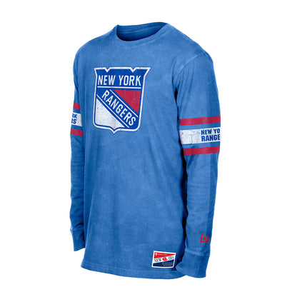 New Era Rangers Throwback Collection Mineral Washed Logo Longsleeve Tee