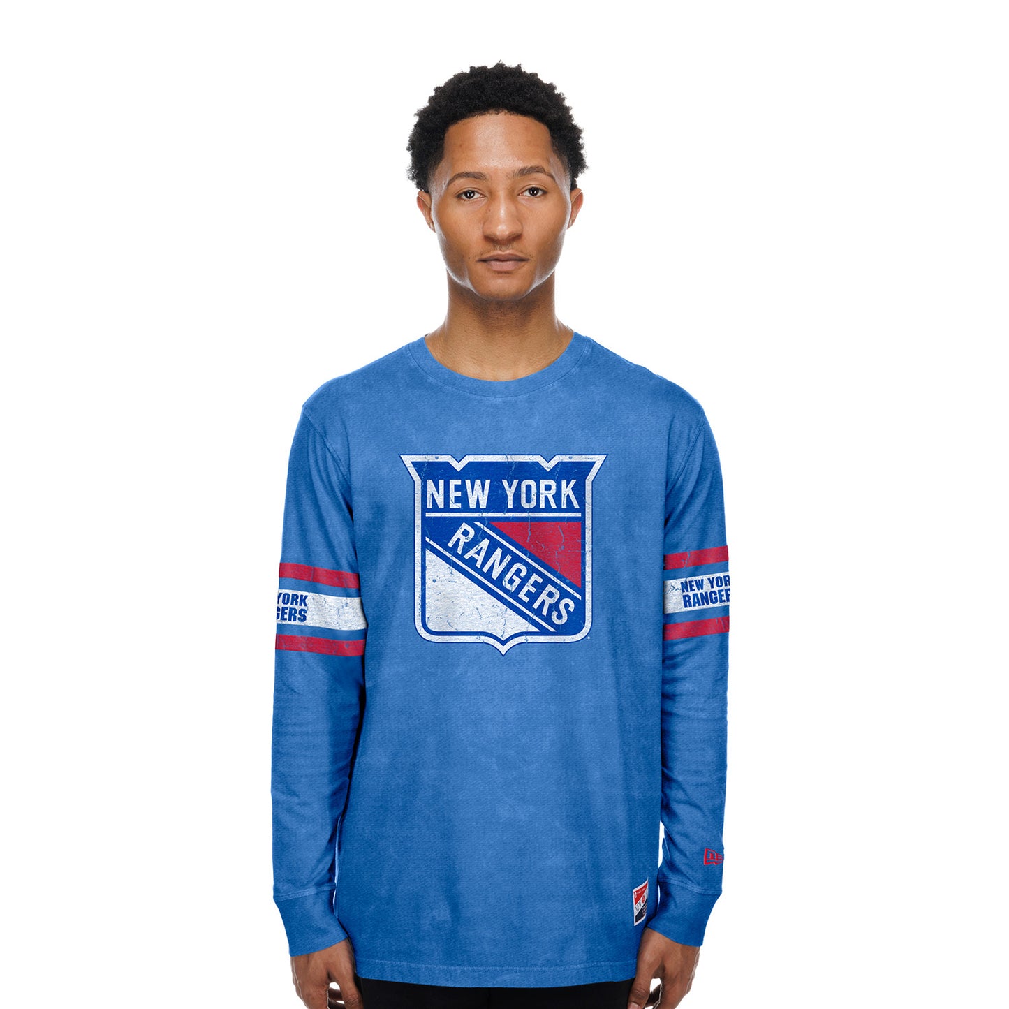 New Era Rangers Throwback Collection Mineral Washed Logo Longsleeve Tee