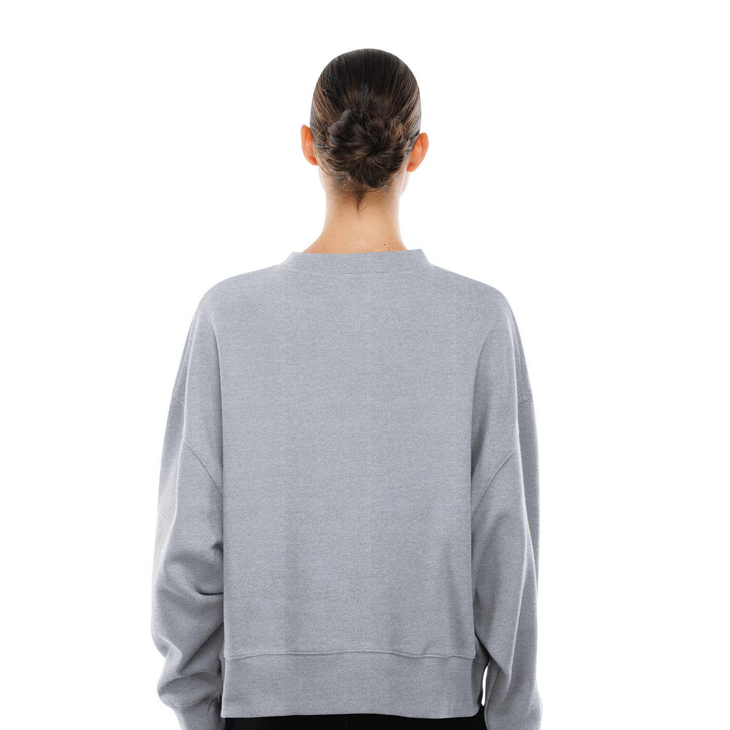 Women's New Era Rangers Throwback Collection Boxy Grey French Terry Crew