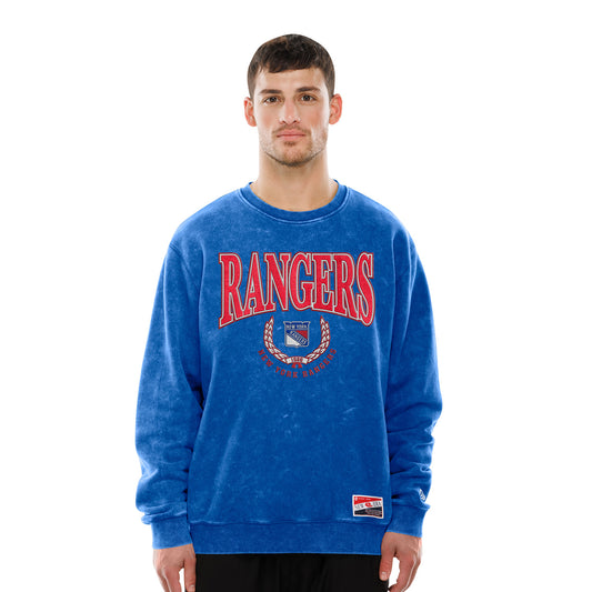 New Era Rangers Throwback Collection Mineral Washed Crew