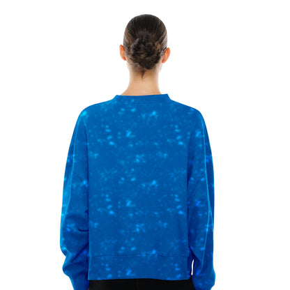 Women's New Era Knicks Throwback Collection Boxy Mineral Washed French Terry Crew