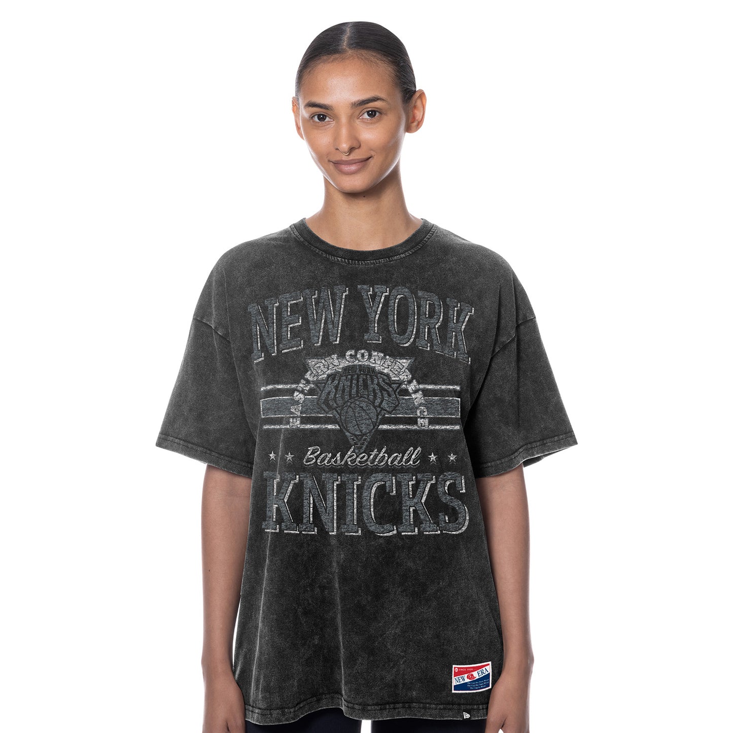 Women's New Era Knicks Throwback Collection Oversized Mineral Washed Tee