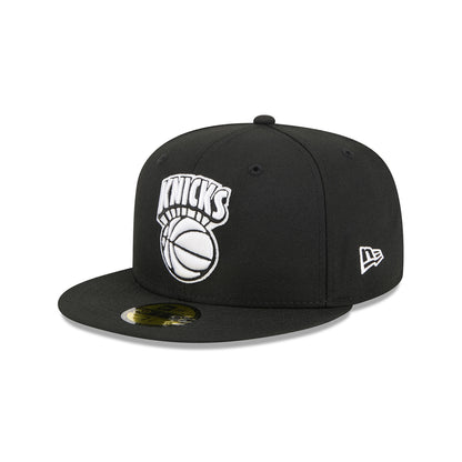 New Era Knicks HWC Black and White 5950 Fitted Hat - Left Side View