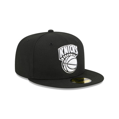 New Era Knicks HWC Black and White 5950 Fitted Hat - Right Side View