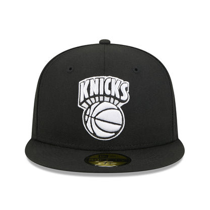 New Era Knicks HWC Black and White 5950 Fitted Hat - Front View