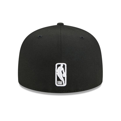 New Era Knicks HWC Black and White 5950 Fitted Hat - Back View