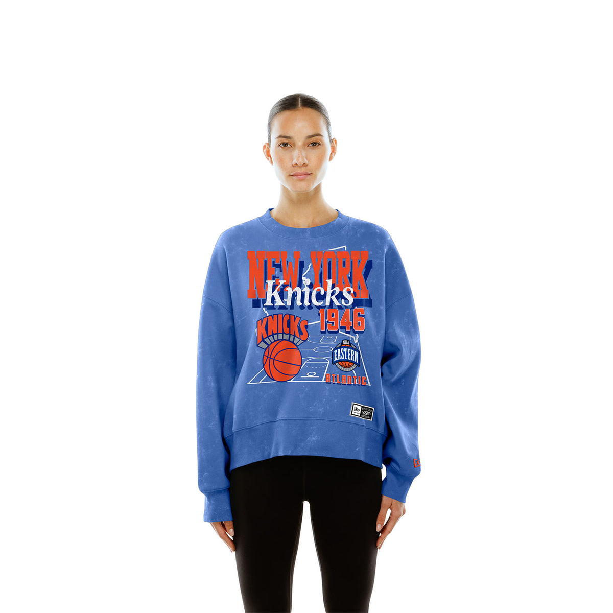 Women's New Era Knicks Washed Graphic Royal Crew