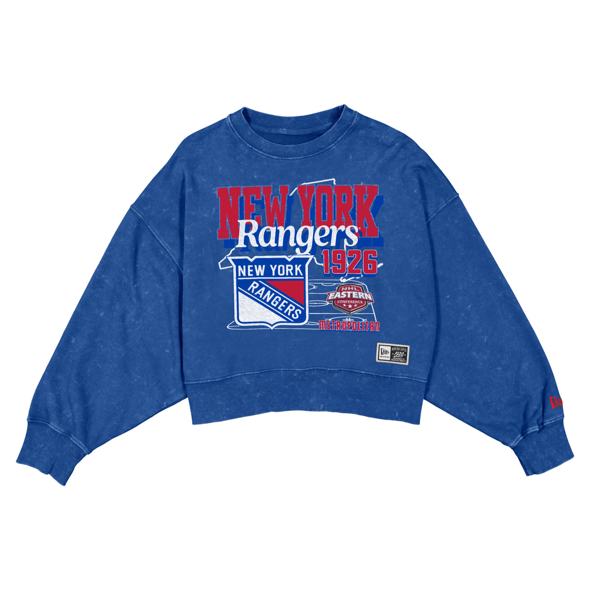 Women's New Era Rangers Washed Graphic Crew Royal