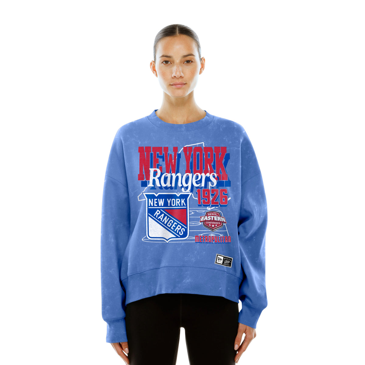 Women's New Era Rangers Washed Graphic Crew Royal