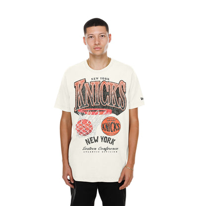 New Era Knicks Sport Classic Cream Net Tee