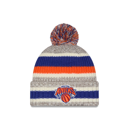 New Era Knicks Striped Pom Knit Beanie