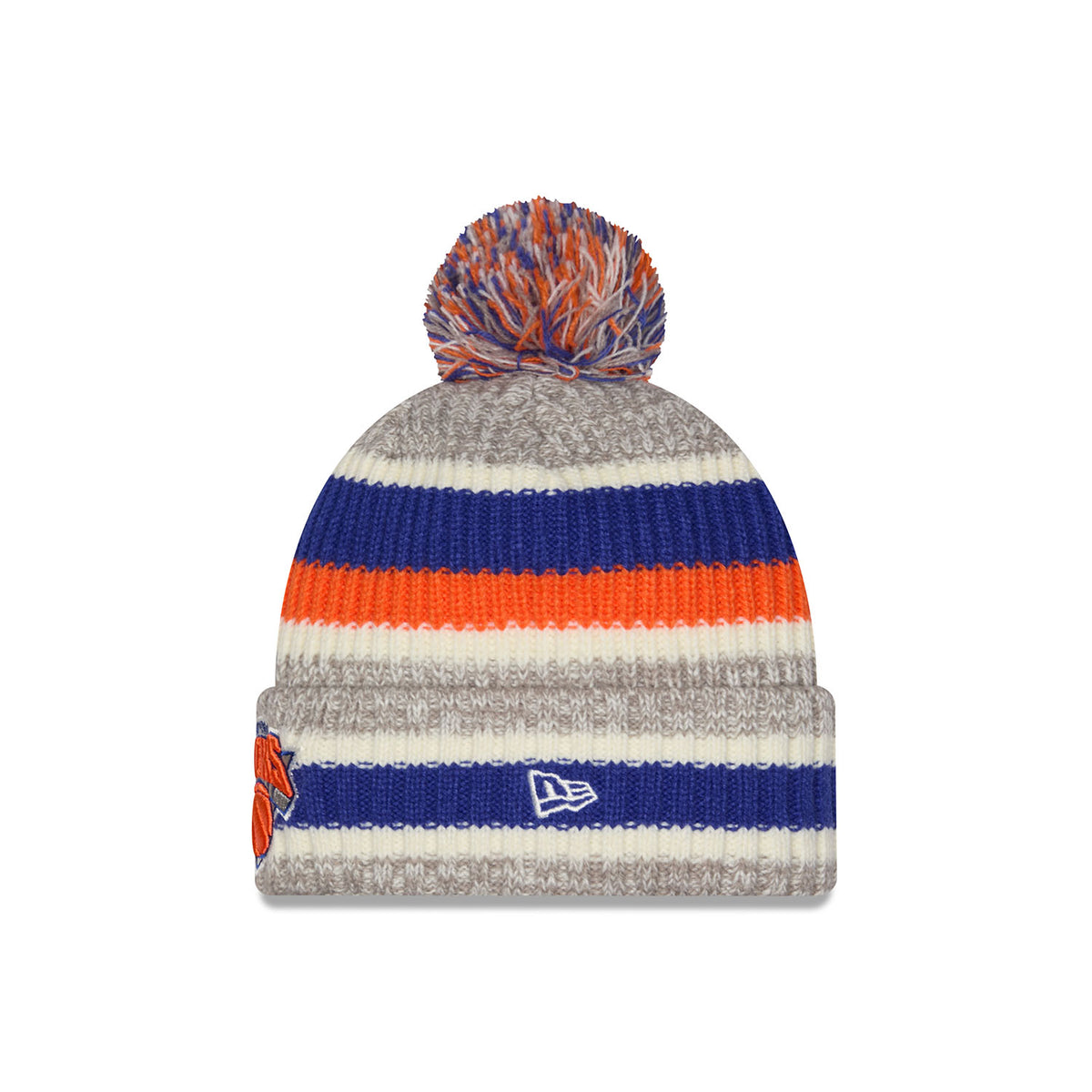 New Era Knicks Striped Pom Knit Beanie