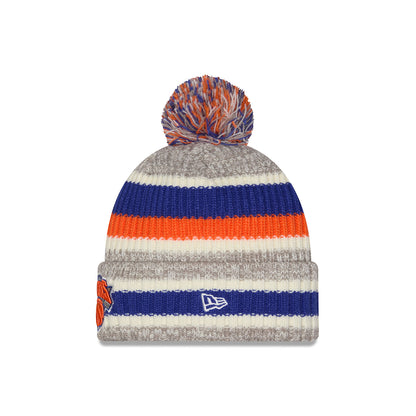 New Era Knicks Striped Pom Knit Beanie