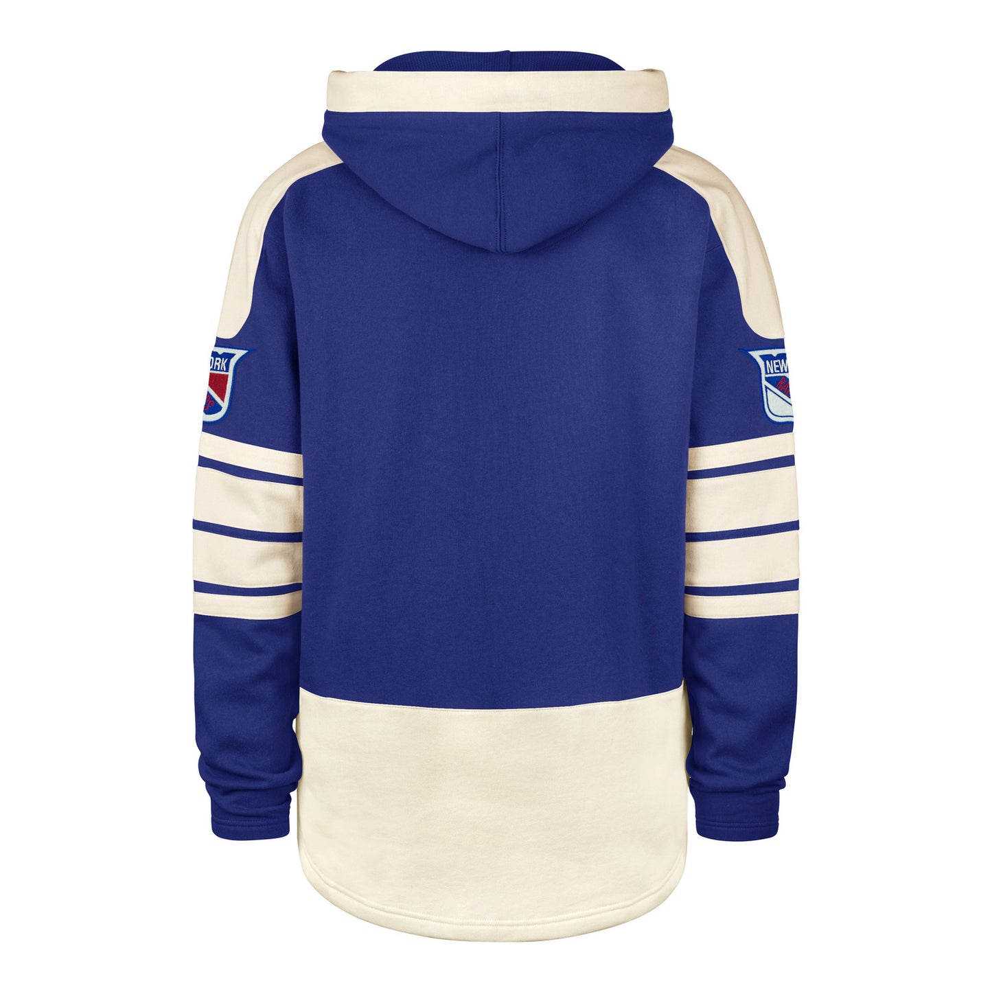 '47 Brand Rangers Old Time Hockey Vintage Royal Blue Line Heritage Lacer Hood