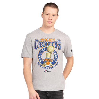 Starter Knicks 2026 NBA Champions Trophy Grey Vintage Tee