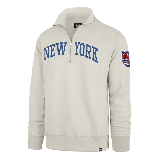 '47 Brand Rangers Centennial Cream Strike 1/4 Zip Pullover