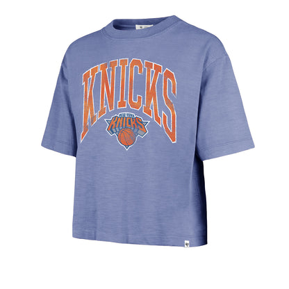 '47 Brand Knicks Womens Slub Crop Tee Blue