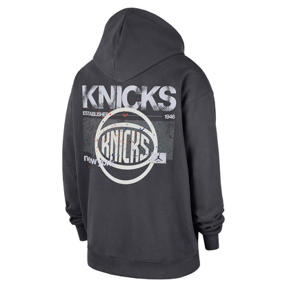 Nike Knicks Jordan Basketball Flight Fleece Hood - Back View