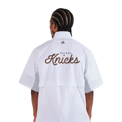 Malbon x Knicks White Windshirt Pullover