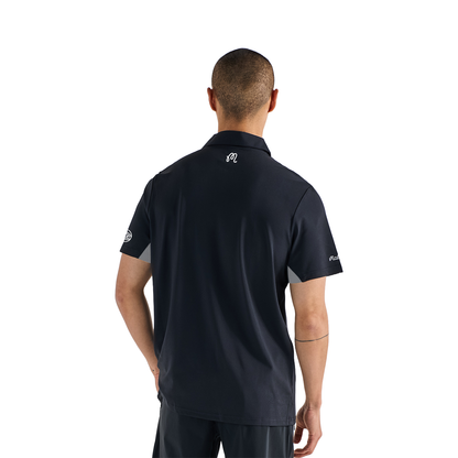 Malbon x Knicks Black Evergreen Paneled Performance Pique Polo