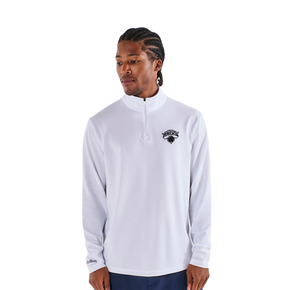 Malbon x Knicks White Evergreen Performance Quarter Zip Pullover