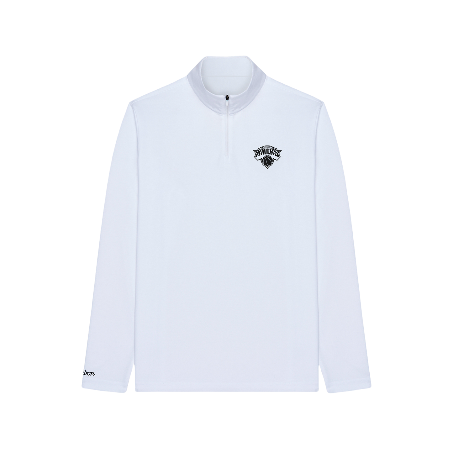 Malbon x Knicks White Evergreen Performance Quarter Zip Pullover