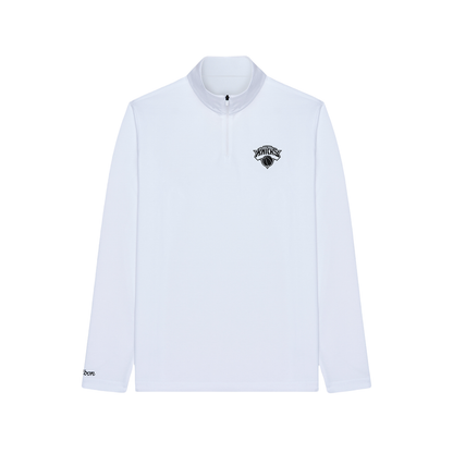 Malbon x Knicks White Evergreen Performance Quarter Zip Pullover