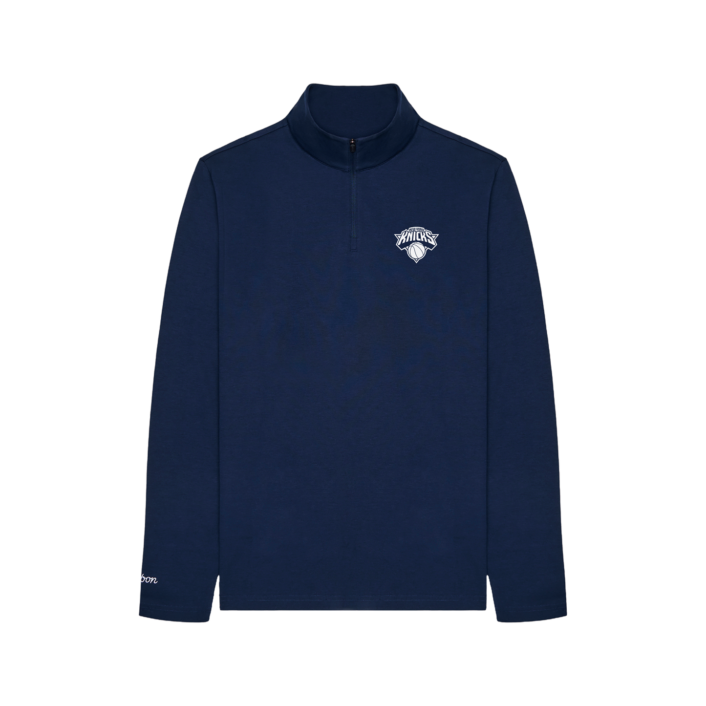 Malbon x Knicks Navy Evergreen Performance Quarter Zip Pullover Malbon x Knicks Navy Evergreen Performance Quarter Zip Pullover