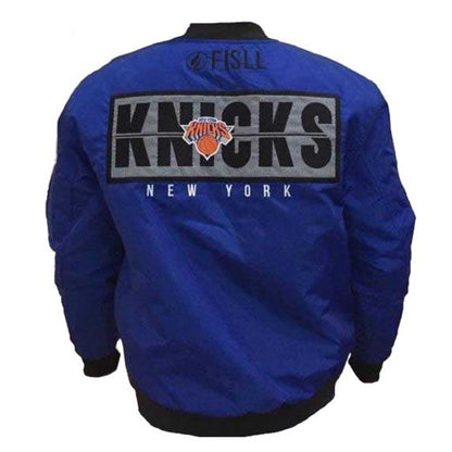 FISLL Knicks Black History Collection Flight Jacket - Back View